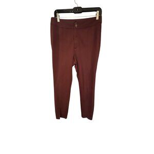 Maeve Anthropologie Womens Burgundy Trousers With Button Detail 8